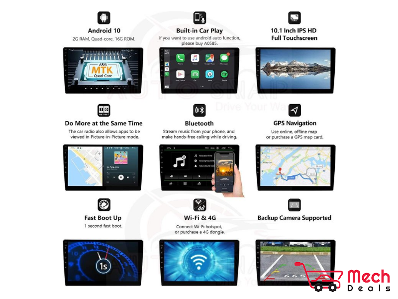 AUTO SNAP 9 Inch HD Android Double Din Stereo Player 11 Android Version  Gorilla Glass IPS Display Car Stereo Touch Screen Flashing 2GB RAM 32GB ROM  for All Cars : : Electronics