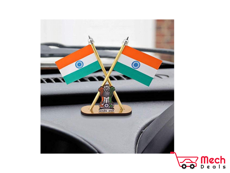 Indian Flag Wood Car Dashboard Small Multicolour