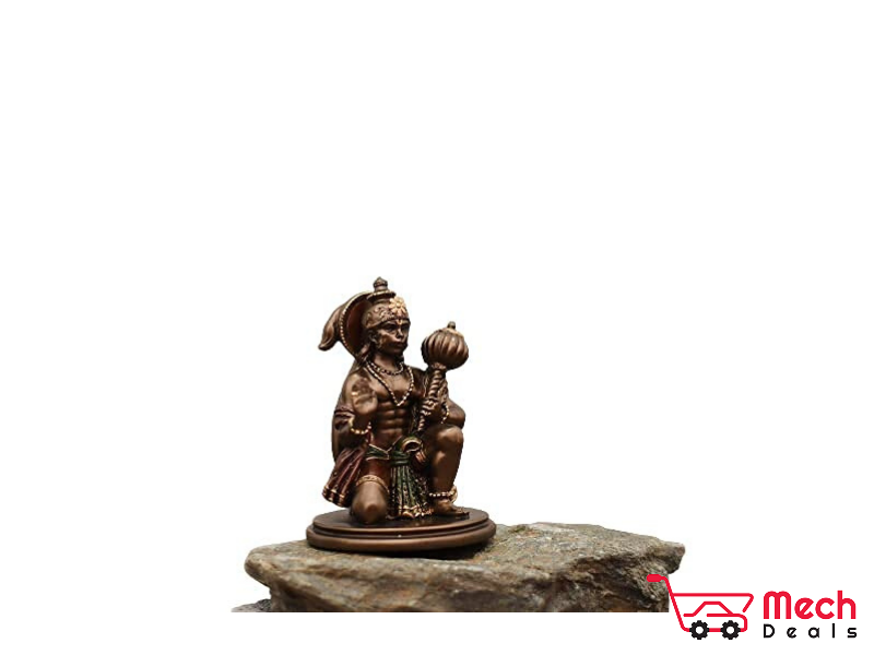 MECHDEALS Lord Bronze Hanuman Ji murti for Pooja Room I Hanuman Statue I Home Temple Decoration Items I Hanumn ji murti I Bronze god Idols I God Idol I Bajrangbali Murti I Hanuman murti I god idols for car dashboard I Home Decor